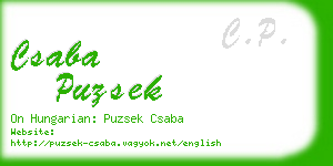 csaba puzsek business card